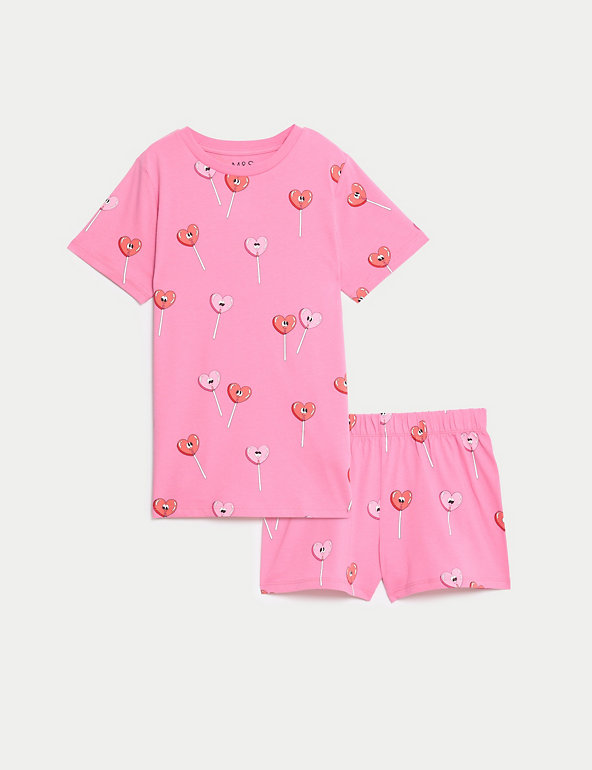 Pure Cotton Heart Lollipops Pyjamas (7-14 Yrs) Image 1 of 1