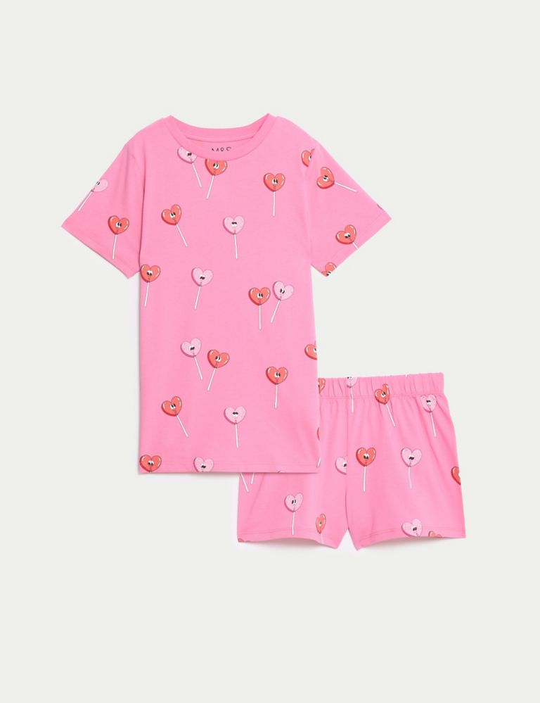 Pure Cotton Heart Lollipops Pyjamas (7-14 Yrs) 1 of 1