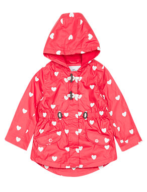 Pure Cotton Heart Print Parka with Stormwear™ (1-7 Years) Image 2 of 4