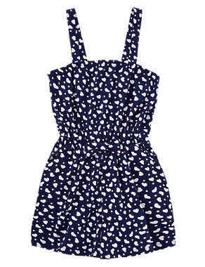 Pure Cotton Heart Print Playsuit (5-14 Years) Image 2 of 3