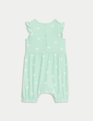 Pure Cotton Heart Romper (0-3 Yrs) Image 2 of 3