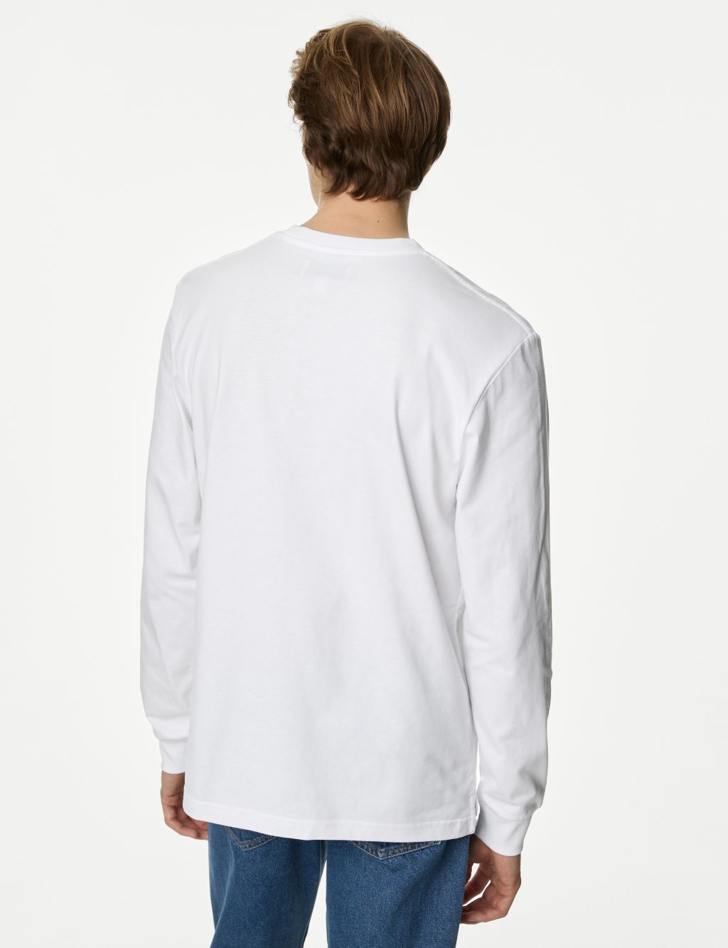 Buy Pure Cotton Heavy Weight Long Sleeve T Shirt | M&S Collection | M&S