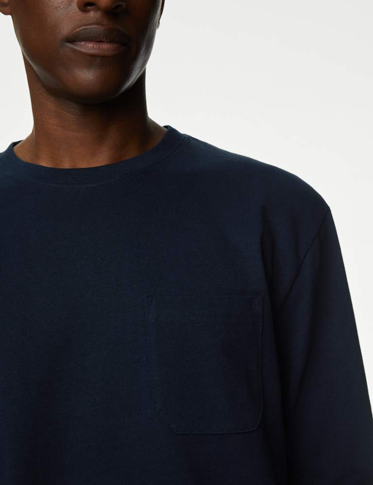 Pure Cotton Heavyweight Long Sleeve T-Shirt 3 of 5