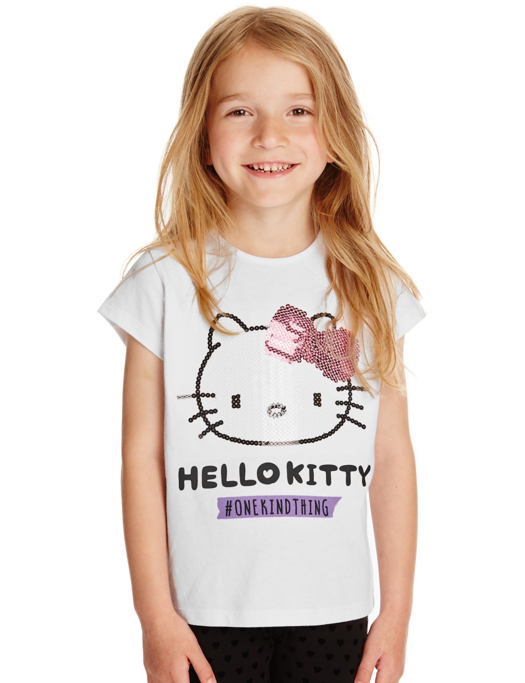 Pure Cotton Hello Kitty Sequin Embellished Top  (1-7 Years) 3 of 3