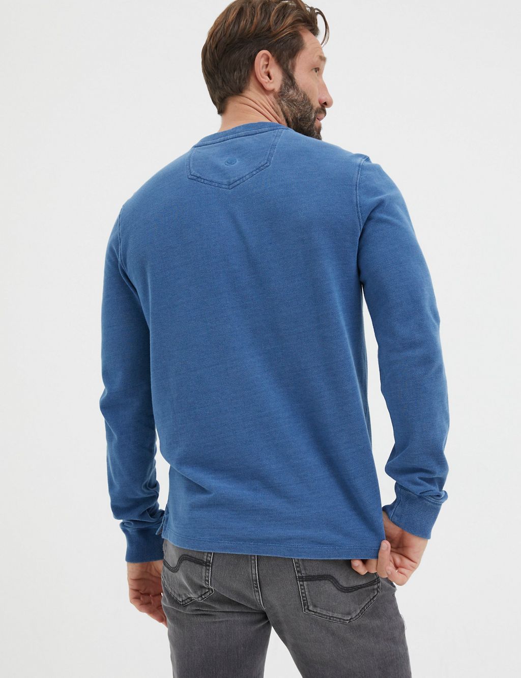 Pure Cotton Henley Long Sleeve T-Shirt 2 of 5