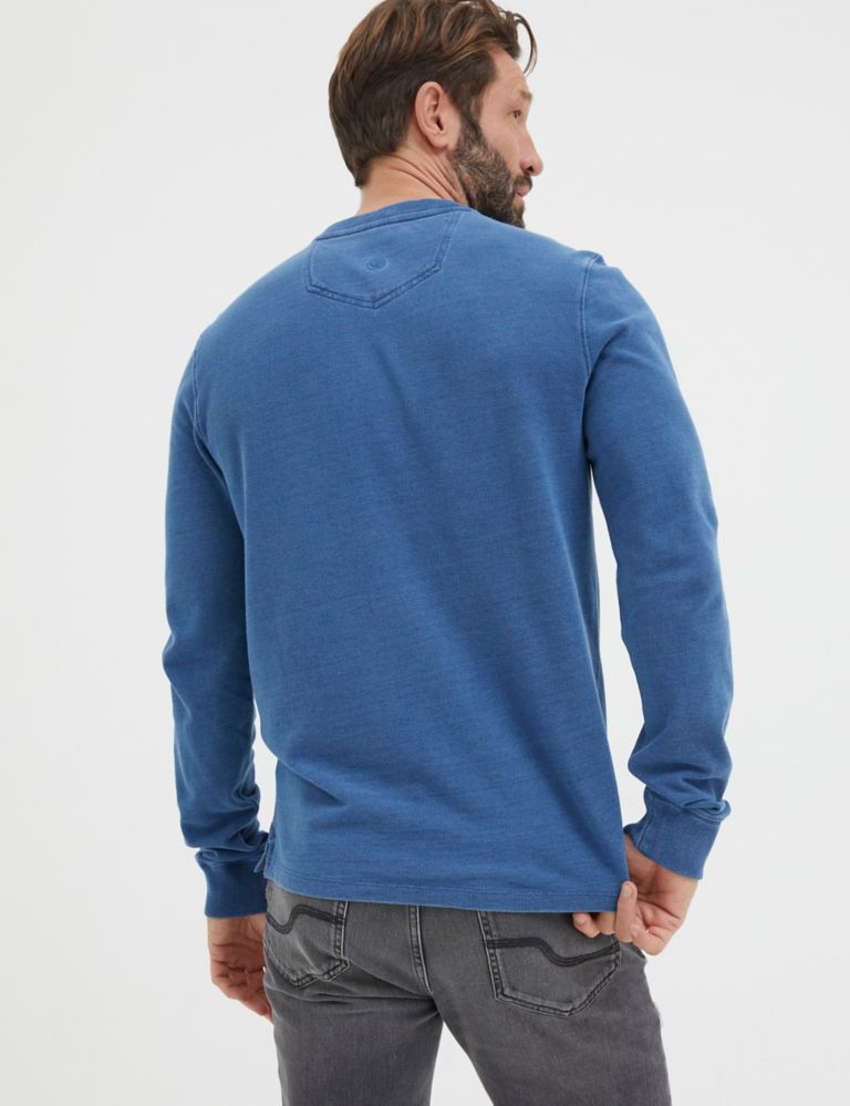Pure Cotton Henley Long Sleeve T-Shirt 3 of 5