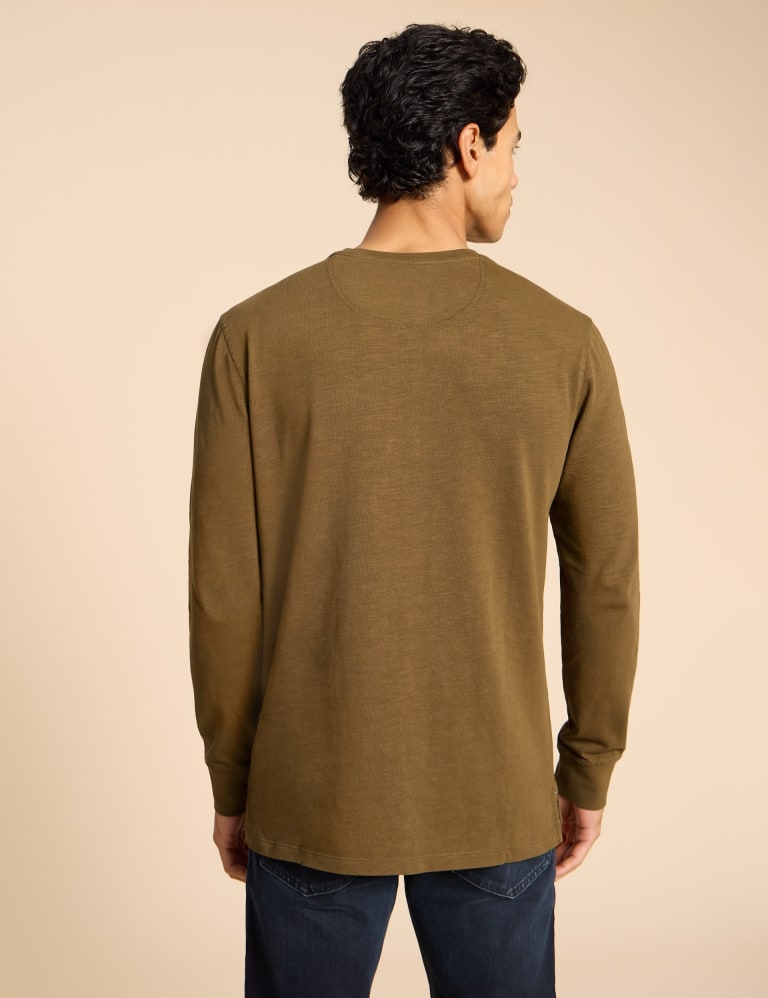 Pure Cotton Crew Neck Henley Top, M&S Collection