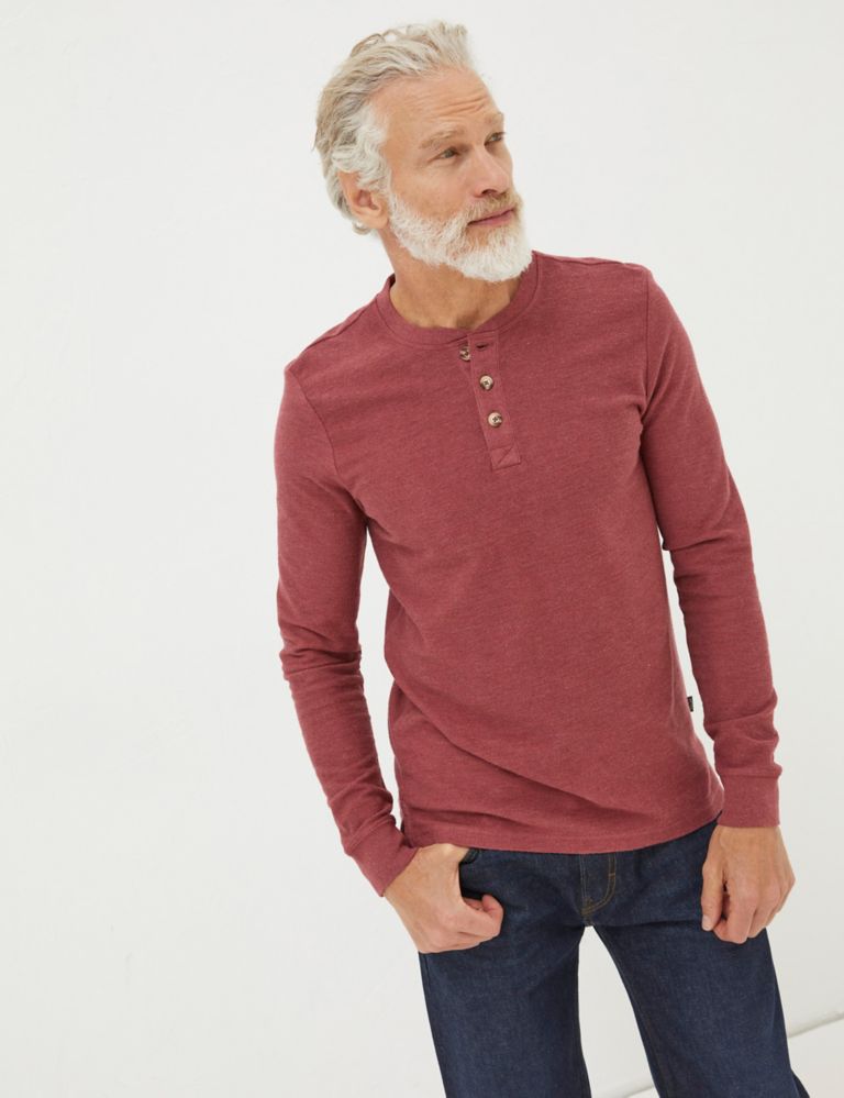 Pure Cotton Henley T-Shirt 1 of 5