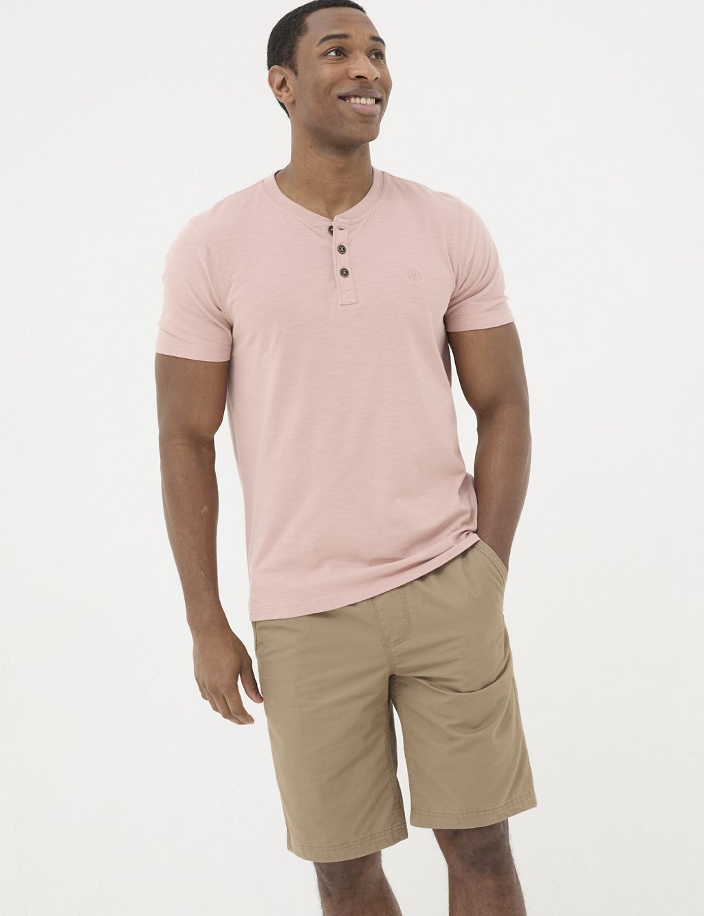 Pure Cotton Henley T-Shirt 3 of 4