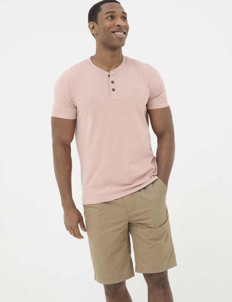 Pure Cotton Henley T-Shirt 1 of 4