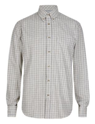 Pure Cotton Heritage Thermal Checked Shirt Image 2 of 3