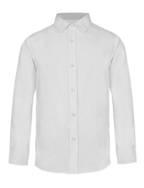Pure Cotton Herringbone Shirt (5-14 Years) Image 2 of 6