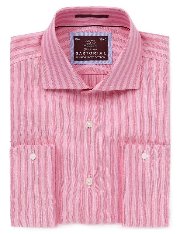 Pure Cotton Herringbone Striped Shirt Image 1 of 1