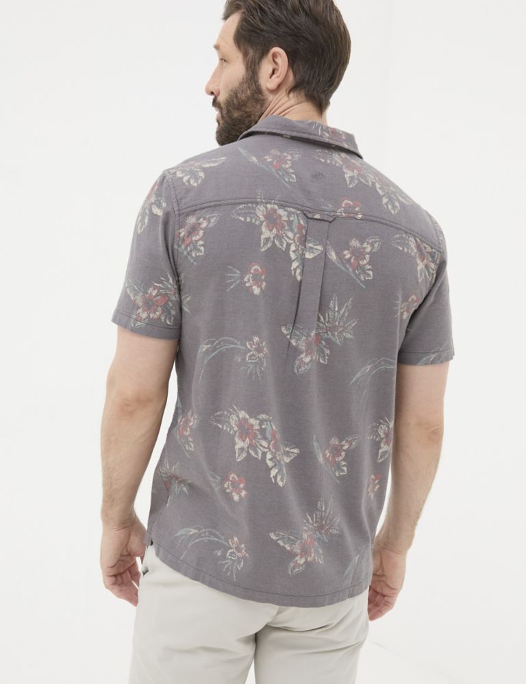 Pure Cotton Hibiscus Print Shirt 3 of 4