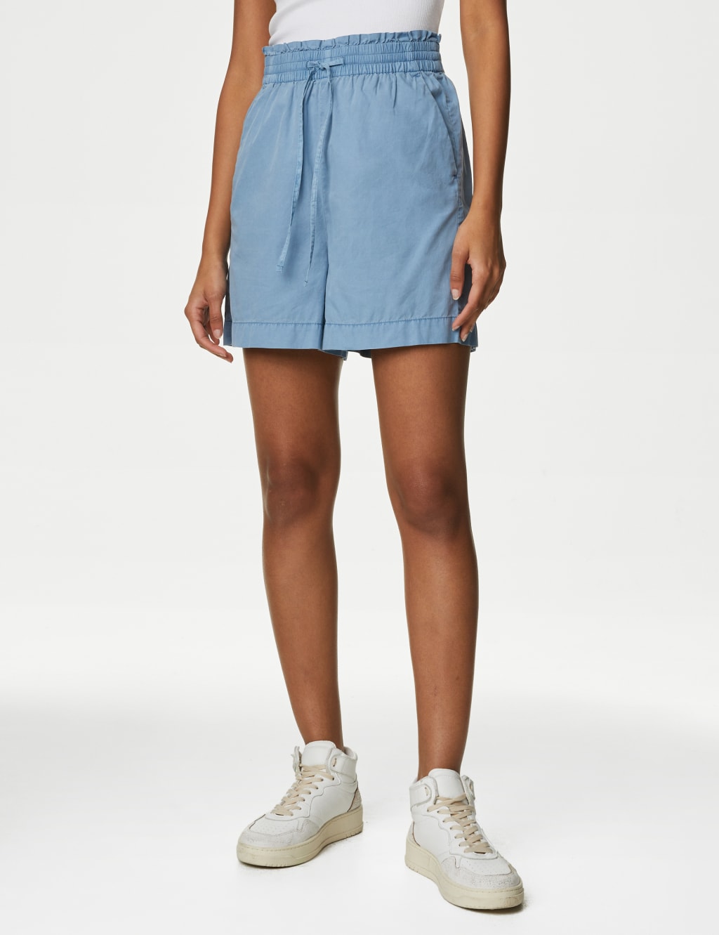 High waisted cotton shorts womens shop