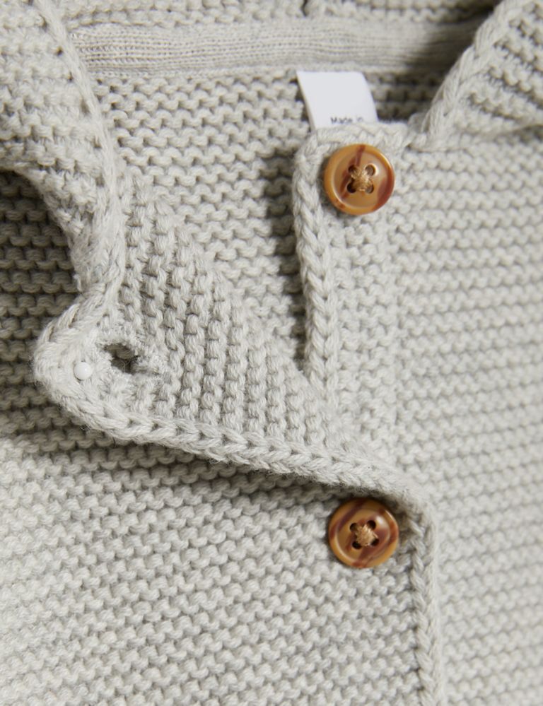Pure Cotton Hooded Cardigan (7lbs-3 Yrs) 3 of 3
