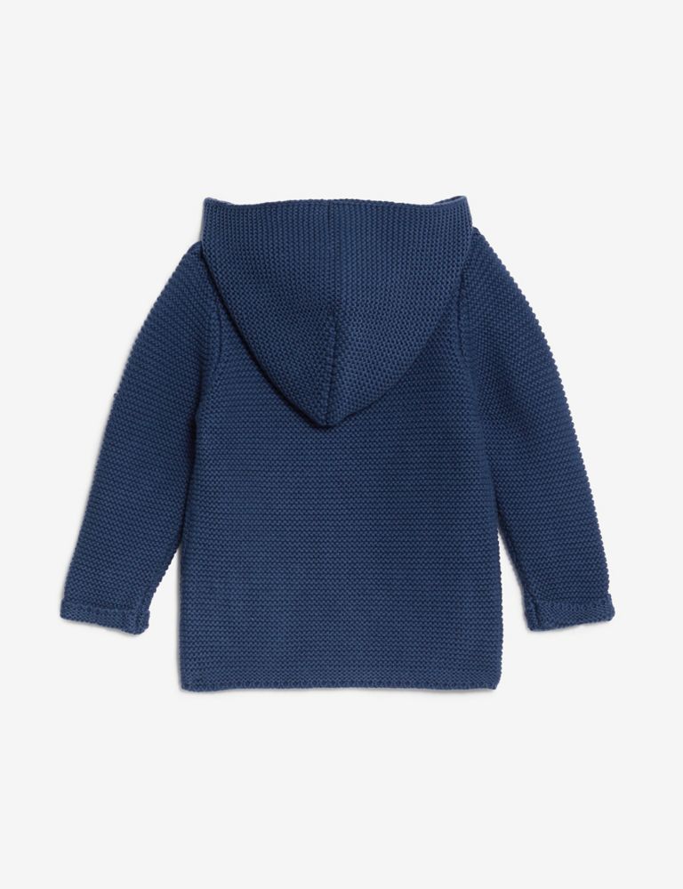 Pure Cotton Hooded Cardigan (7lbs-3 Yrs) 2 of 3