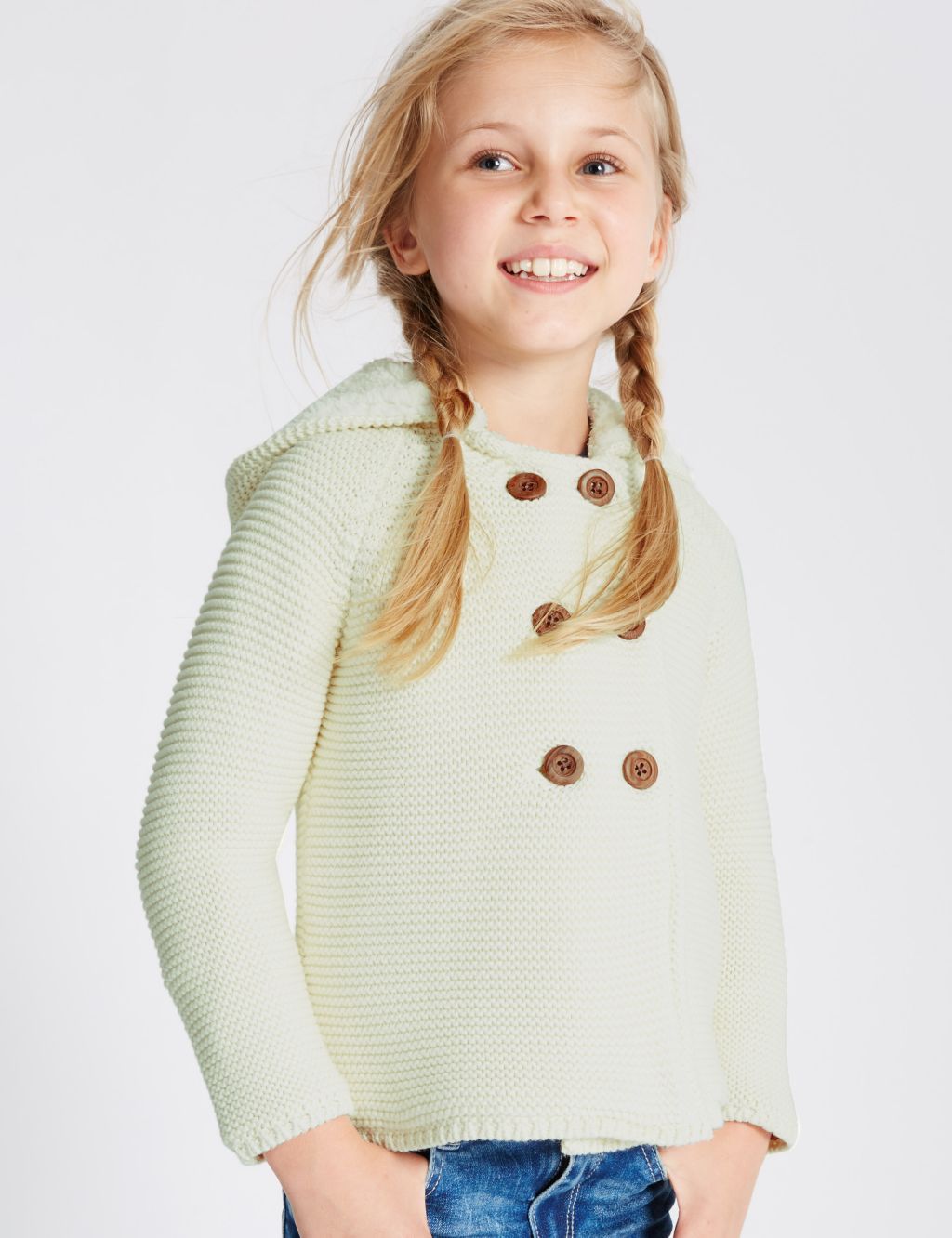 Pure Cotton Hooded Cardigan with StayNEW™ (1-7 Years) 3 of 5