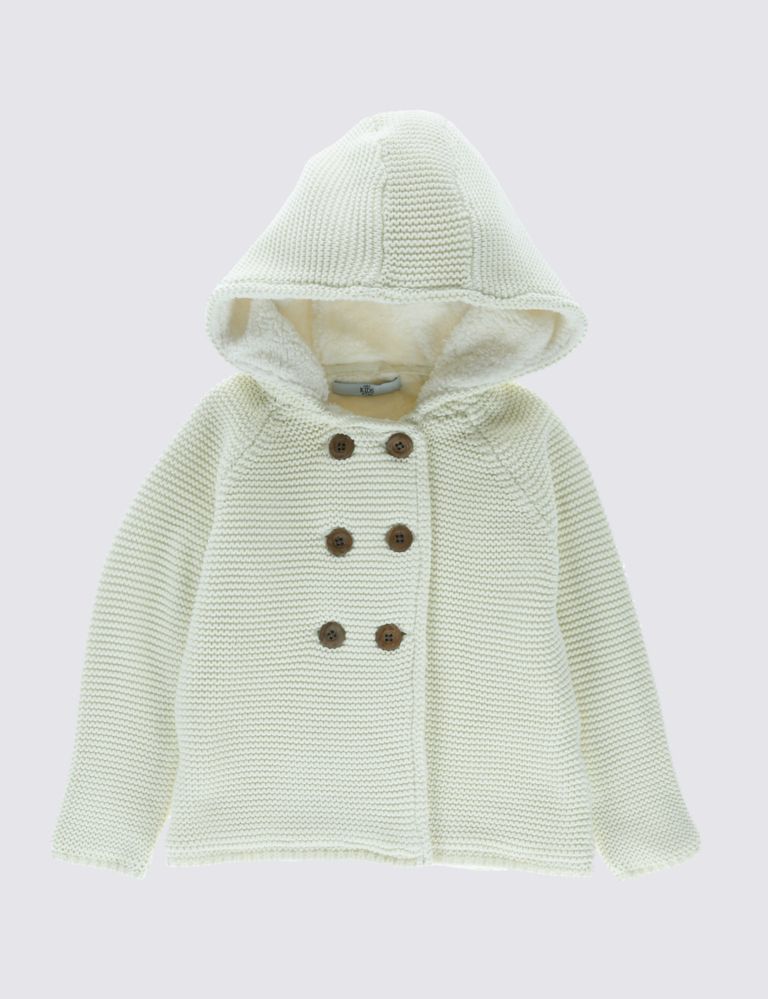Pure Cotton Hooded Cardigan with StayNEW™ (1-7 Years) 2 of 5