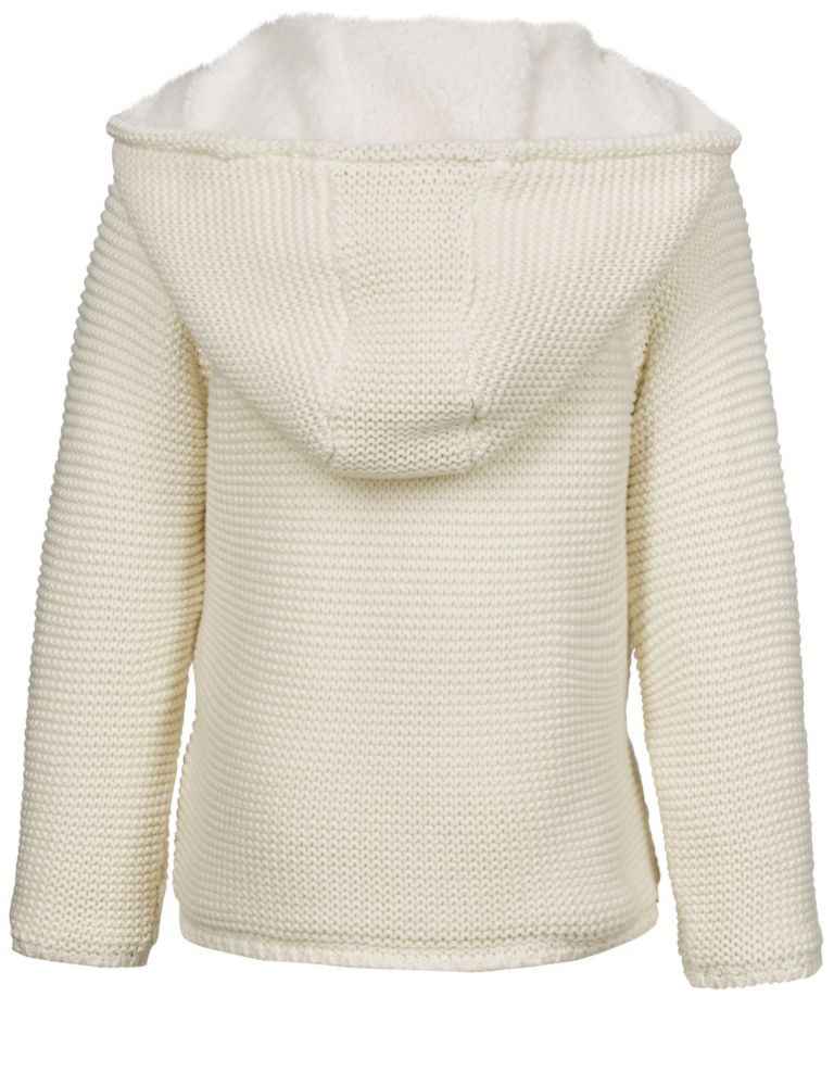 Pure Cotton Hooded Cardigan with StayNEW™ (1-7 Years) 5 of 5