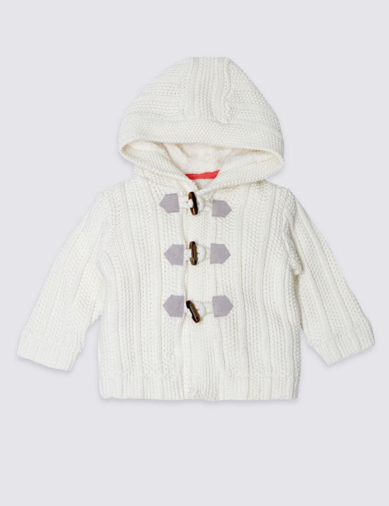 Pure Cotton Hooded Cardigan 1 of 5