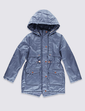 Pure Cotton Hooded Coat with Stormwear™ (5-14 Years) Image 2 of 4