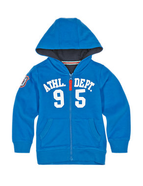 Pure Cotton Hooded Number Appliqué Sweat Top (1-7 Years) Image 2 of 4