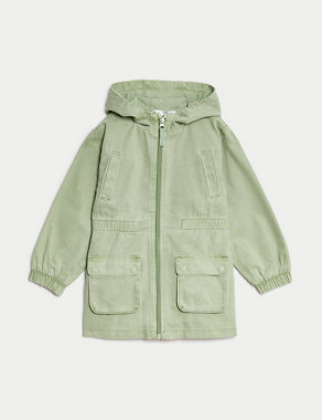 Pure Cotton Hooded Parka (2-8 Yrs) Image 2 of 8