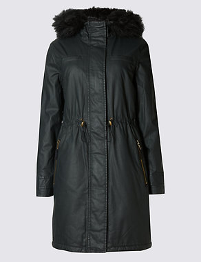 Pure Cotton Hooded Parka Jacket Image 2 of 6