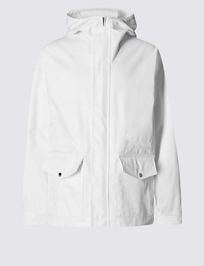 Pure Cotton Hooded Short Parka Image 2 of 4