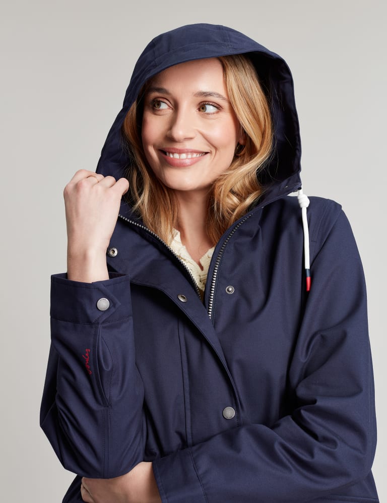 Pure Cotton Hooded Waisted Raincoat Joules M S