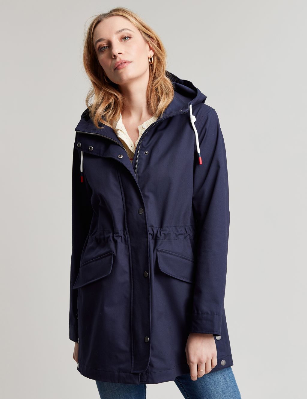Pure Cotton Hooded Waisted Raincoat | Joules | M&S