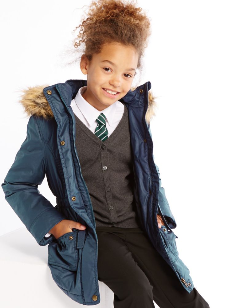 Pure Cotton Hooded Waxy Coat with Stormwear™ (3-14 Years) 6 of 9