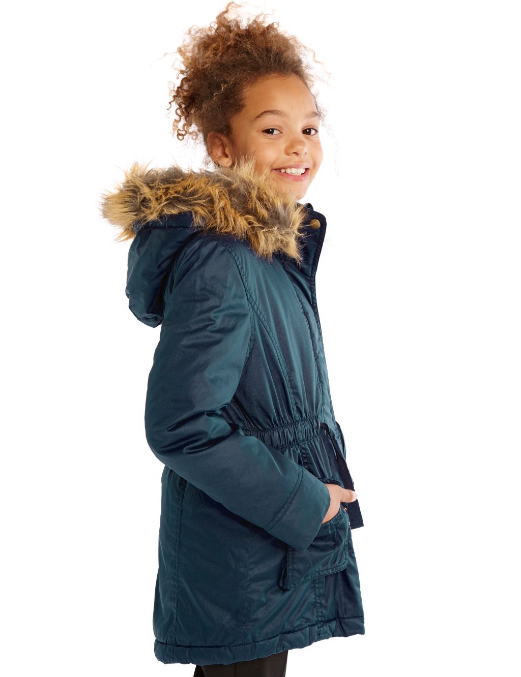 Pure Cotton Hooded Waxy Coat with Stormwear™ (3-14 Years) 5 of 9