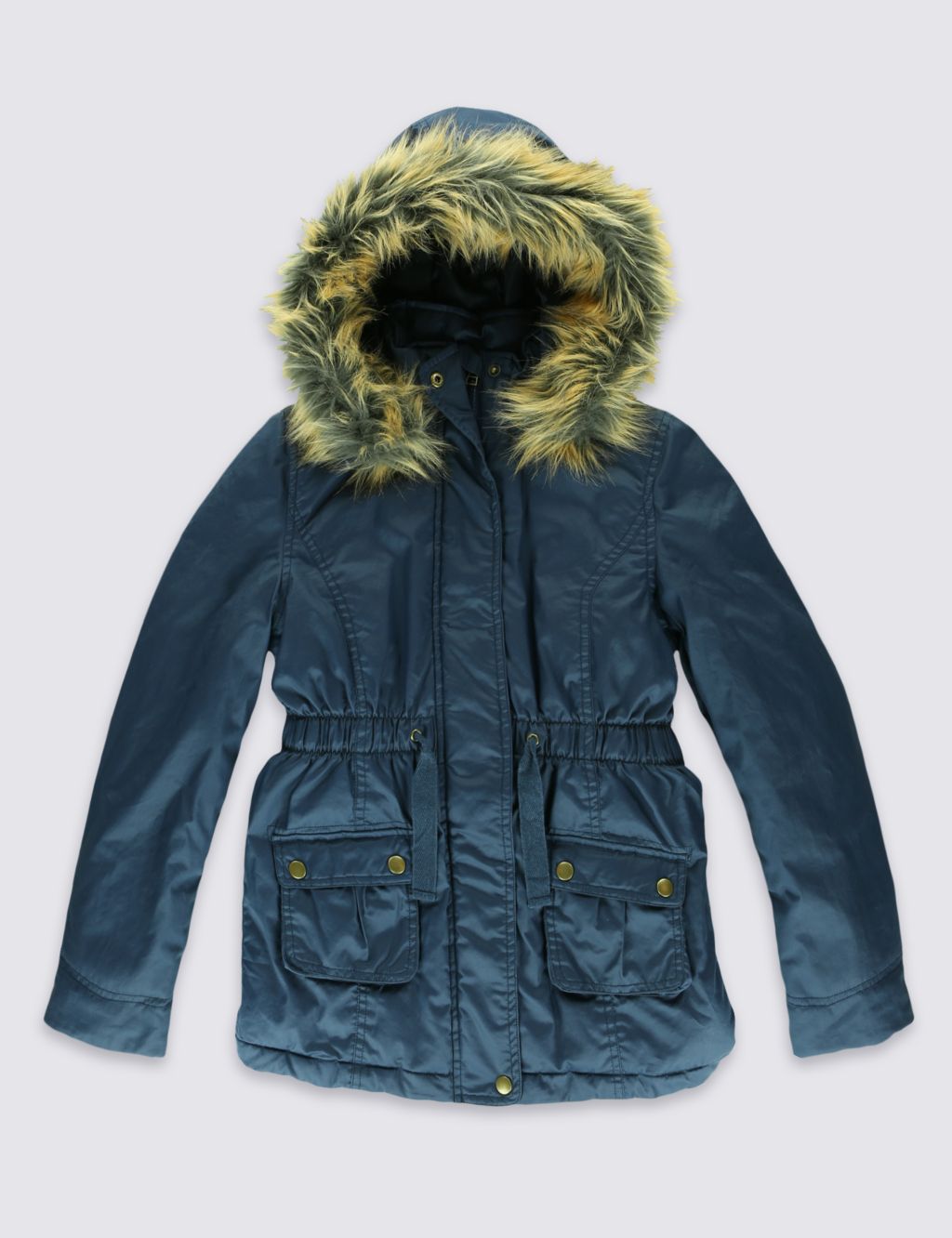Pure Cotton Hooded Waxy Coat with Stormwear™ (3-14 Years) 1 of 9