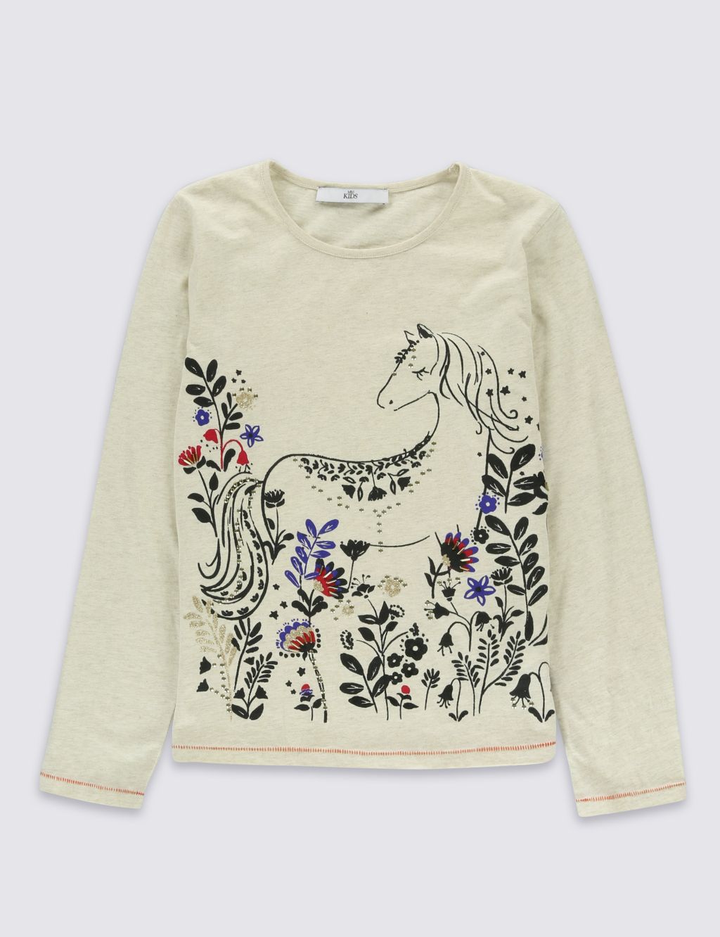 Pure Cotton Horse Print T-Shirt (5-14 Years) 1 of 5