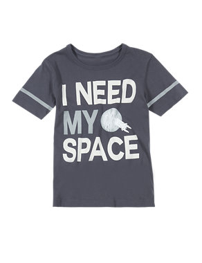 Pure Cotton I Need My Space Slogan T-Shirt (1-7 Years) Image 2 of 3