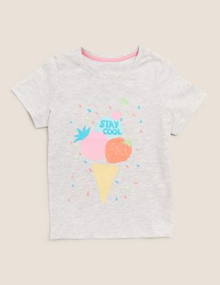 Pure Cotton Ice Cream T-Shirt (2-7 Yrs) | M&S