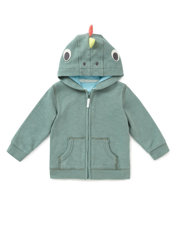 Pure Cotton Iguana Hooded Top Image 1 of 2