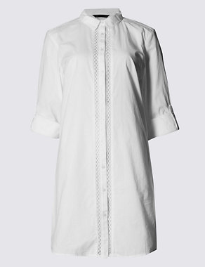 Pure Cotton Insert Shirt Dress Image 2 of 3