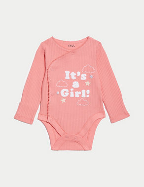 Pure Cotton It's a Girl Bodysuit (0-3 Mths) Image 2 of 5