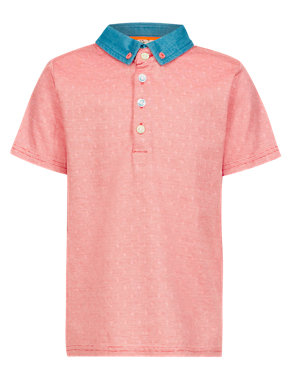 Pure Cotton Jacquard Polo Shirt Image 2 of 4