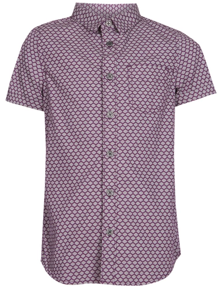 Pure Cotton Jacquard Print Shirt (3-16 Years) 4 of 5