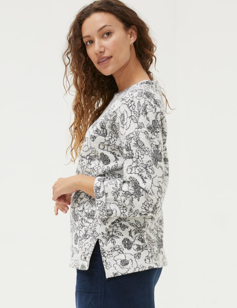 Pure Cotton Jacquard Sweatshirt 3 of 5