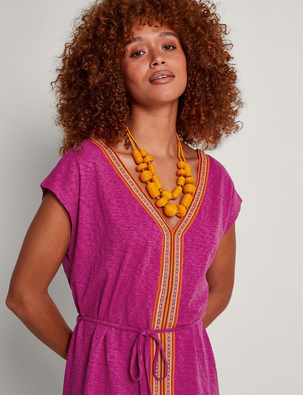 Pure Cotton Jersey Beach Cover Up Kaftan 2 of 4