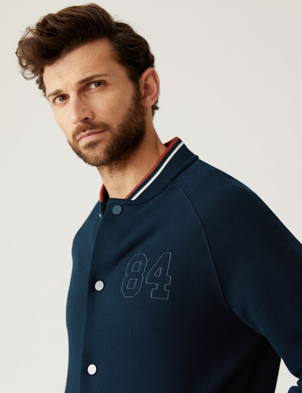 Pure Cotton Jersey Bomber Jacket M&S Collection M&S