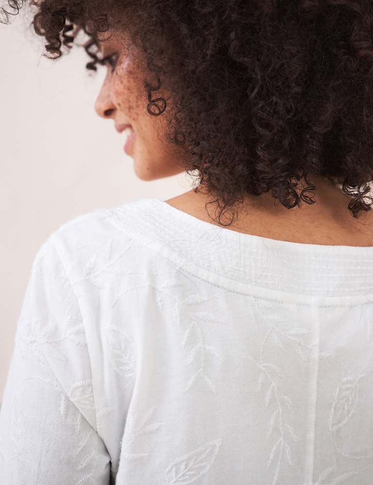 Pure Cotton Jersey Embroidered TShirt White Stuff M&S