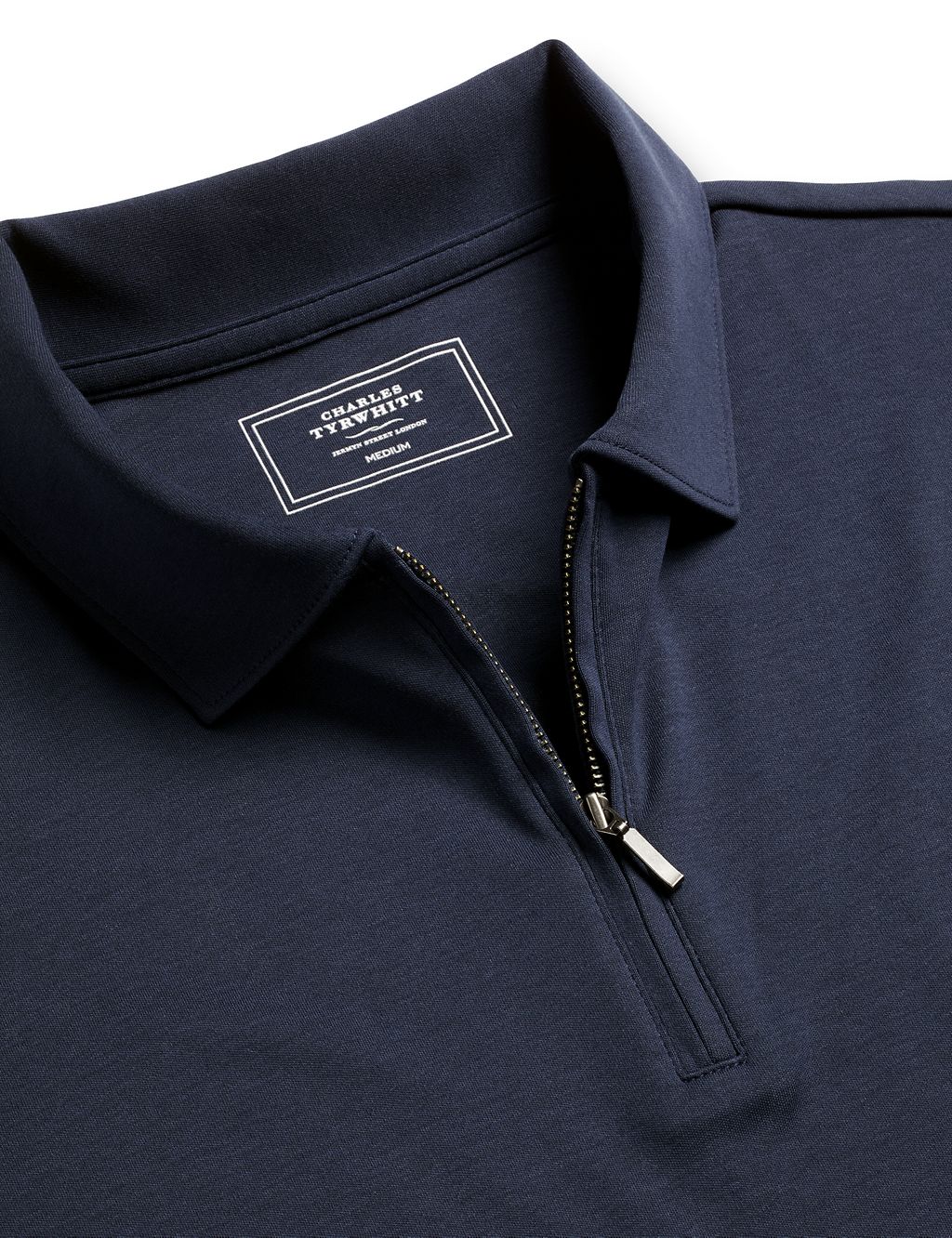 Pure Cotton Jersey Half Zip Polo Shirt 4 of 5