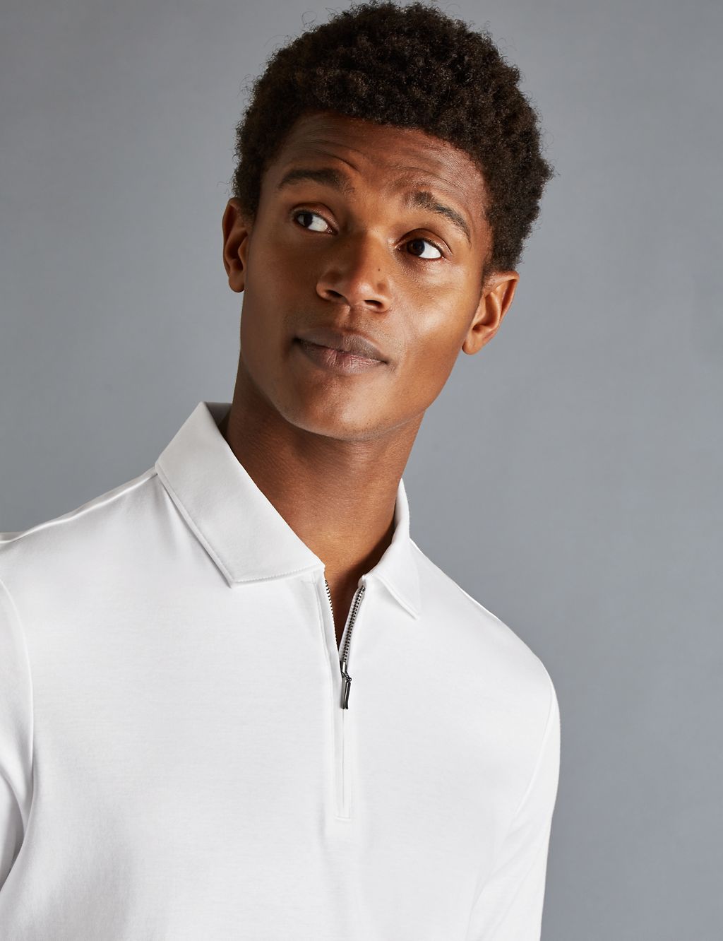 Pure Cotton Jersey Half Zip Polo Shirt 2 of 5
