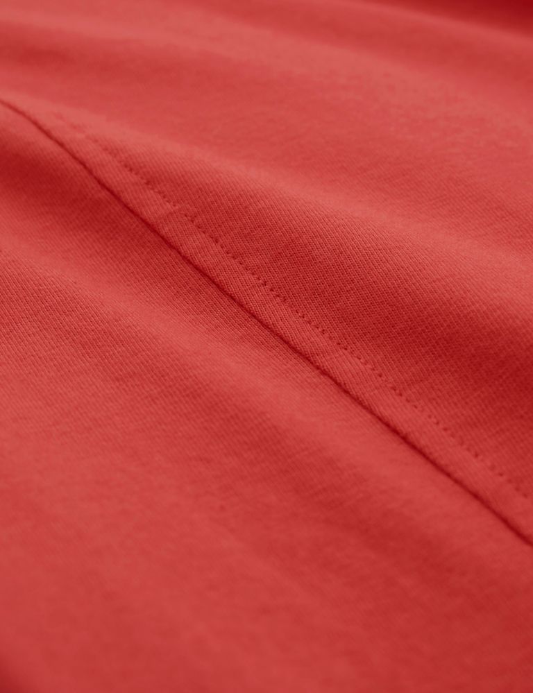 Pure Cotton Jersey Pleat Detail Midi Smock Dress 6 of 7
